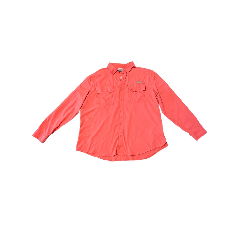 Ocean Coast Mens XXL‎ Coral Long Sleeve Vented Fishing Shirt Ripstop Button Down